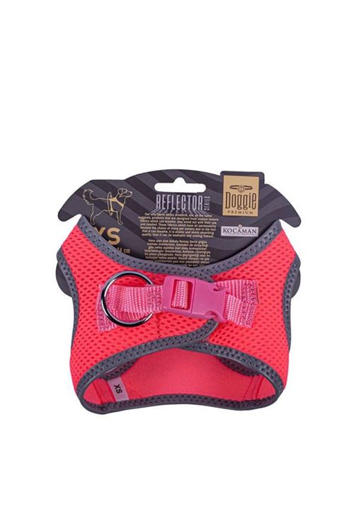 Doggie Havalı Dokuma Reflektör Küçük Irk Köpek Göğüs Tasması Xsmall Pembe 30-34 Cm