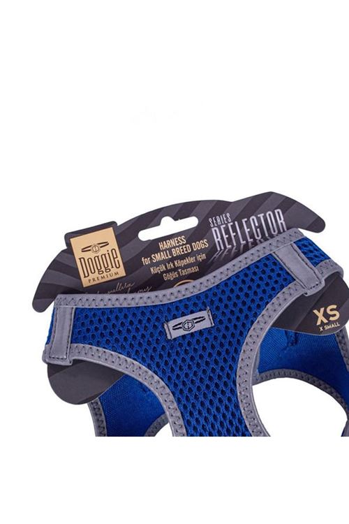 Doggie Havalı Dokuma Reflektör Küçük Irk Köpek Göğüs Tasması Xsmall Mavi 30-34 Cm