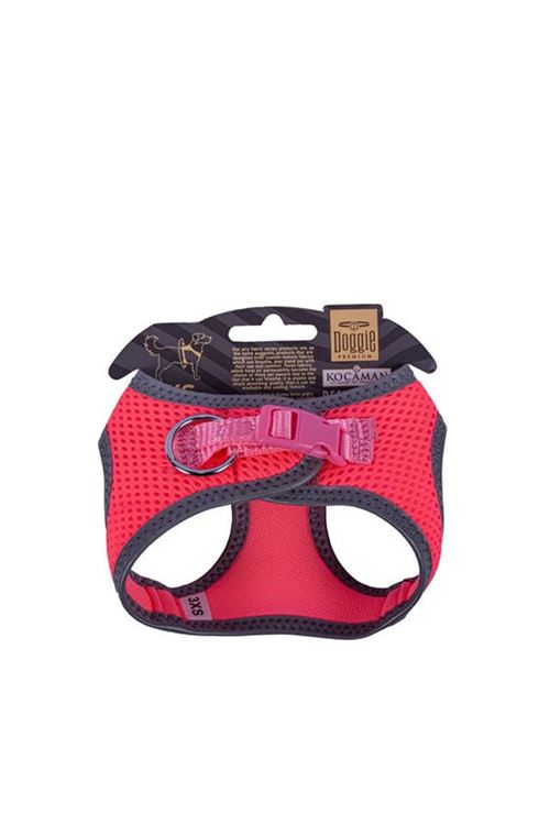 Doggie Havalı Dokuma Reflektör Küçük Irk Köpek Göğüs Tasması Xxxsmall Pembe 22-26 Cm