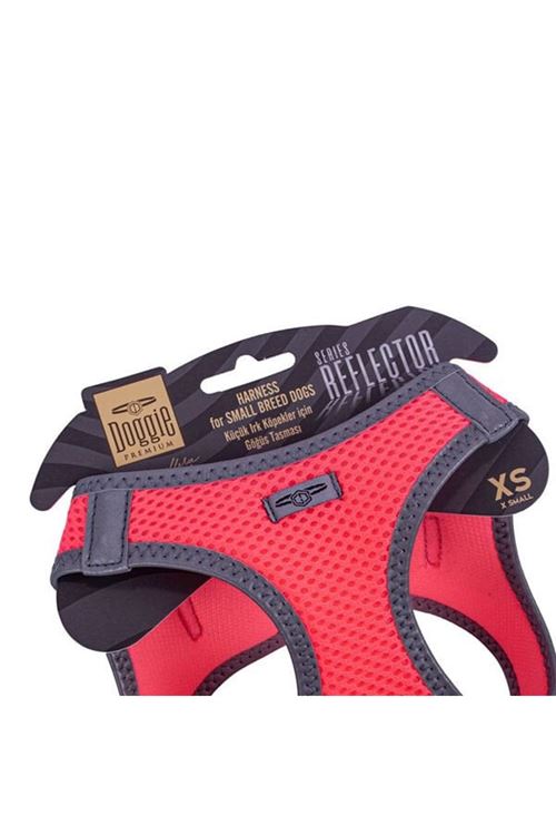Doggie Havalı Dokuma Reflektör Küçük Irk Köpek Göğüs Tasması Xsmall Pembe 30-34 Cm
