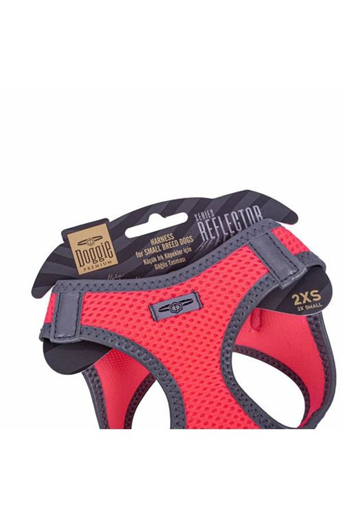 Doggie Havalı Dokuma Reflektör Küçük Irk Köpek Göğüs Tasması Xxsmall Pembe 26-30 Cm