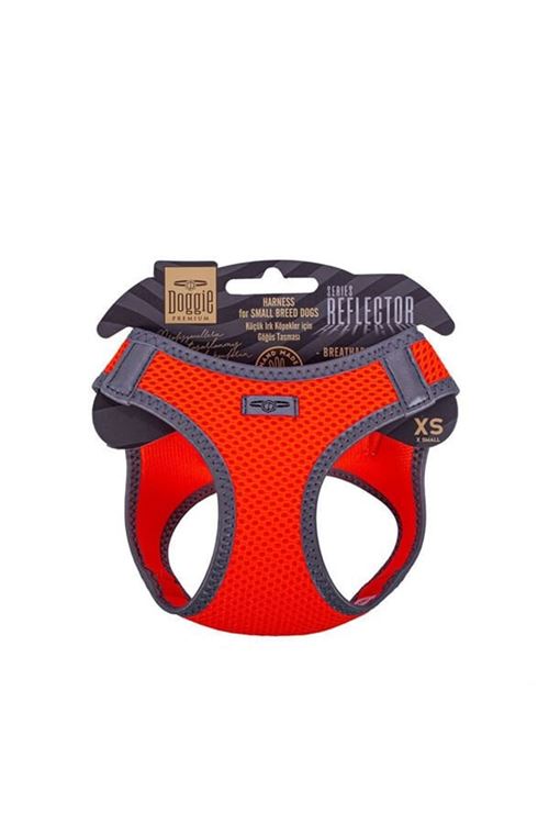 Doggie Havalı Dokuma Reflektör Küçük Irk Köpek Göğüs Tasması Xsmall Turuncu 30-34 Cm