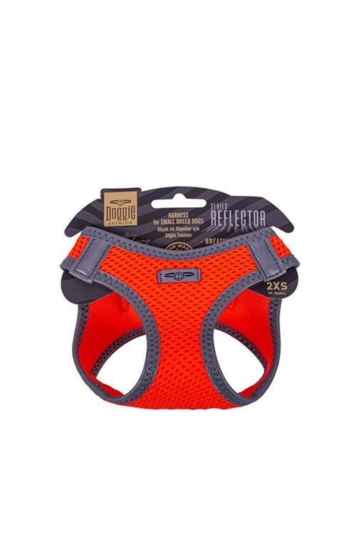 Doggie Havalı Dokuma Reflektör Küçük Irk Köpek Göğüs Tasması Xxsmall Turuncu 26-30 Cm