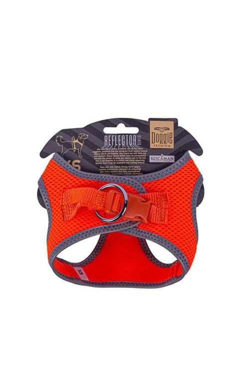 Doggie Havalı Dokuma Reflektör Küçük Irk Köpek Göğüs Tasması Xsmall Turuncu 30-34 Cm
