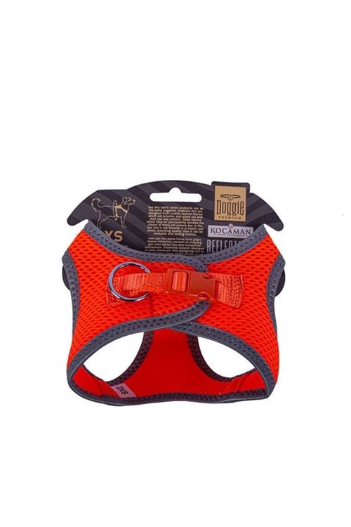 Doggie Havalı Dokuma Reflektör Küçük Irk Köpek Göğüs Tasması Xxsmall Turuncu 26-30 Cm