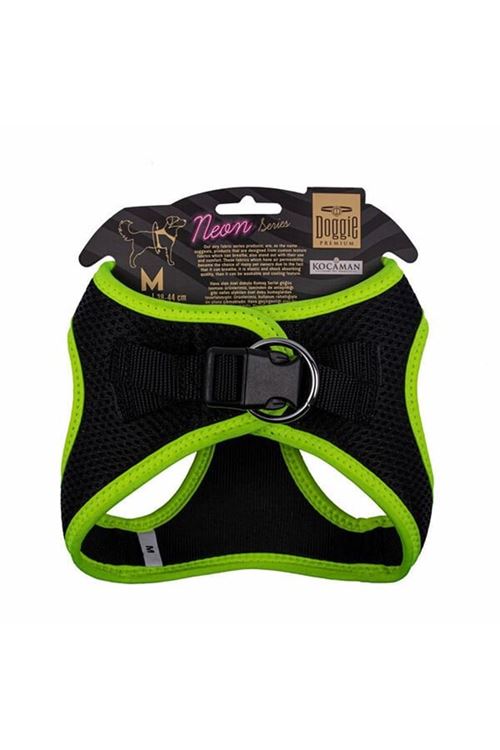 Doggie Havalı Dokuma Neon Küçük Irk Köpek Göğüs Tasması Medium Sarı 38-44 Cm