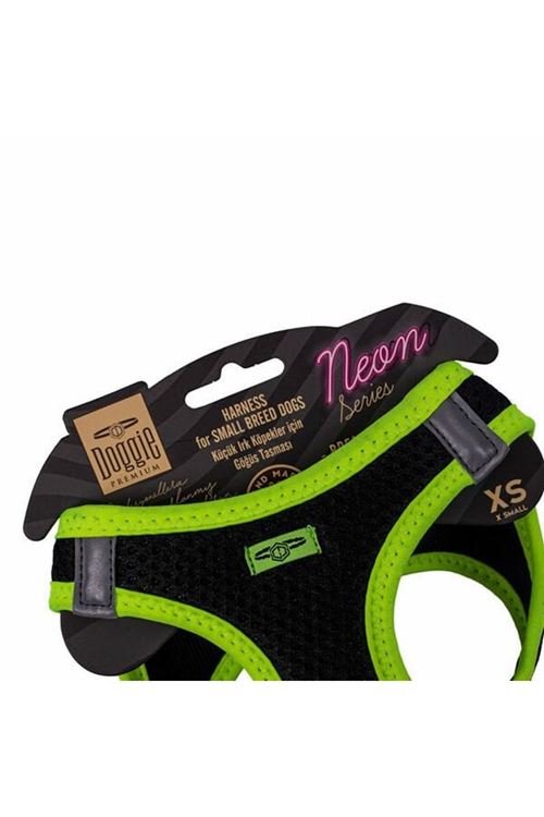 Doggie Havalı Dokuma Neon Küçük Irk Köpek Göğüs Tasması Xsmall Sarı 30-34 Cm