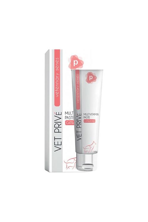 Vet Prive Multivitamin Desteği Sağlayan Kedi ve Köpekler için Malt Macun 100 Gr