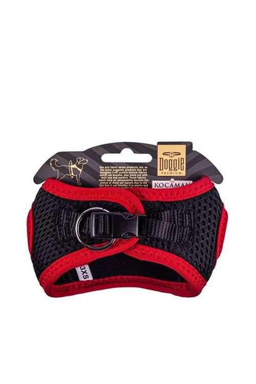 Doggie Havalı Dokuma Neon Küçük Irk Köpek Göğüs Tasması Xxxsmall Kırmızı 22-26 Cm
