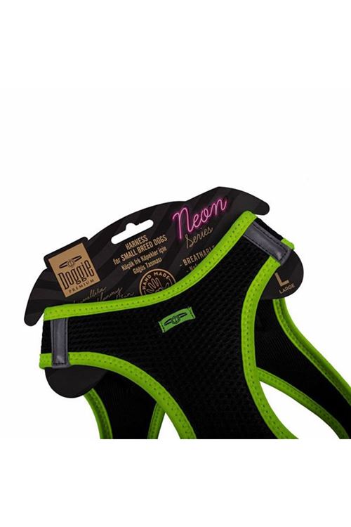 Doggie Havalı Dokuma Neon Küçük Irk Köpek Göğüs Tasması Large Sarı 42-48 Cm