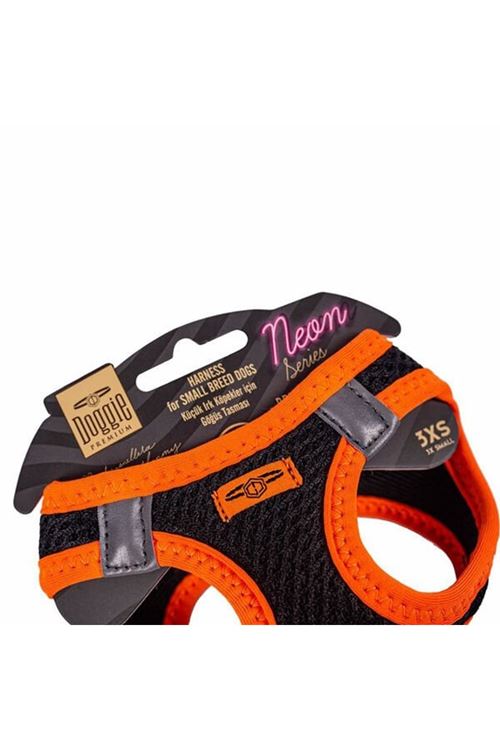 Doggie Havalı Dokuma Neon Küçük Irk Köpek Göğüs Tasması Xxxsmall Turuncu 22-26 Cm