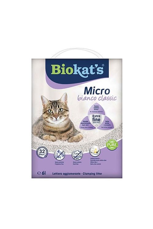 Biokats Micro Bianco Classic Kokusuz Topaklanan Doğal Kedi Kumu 6 Lt