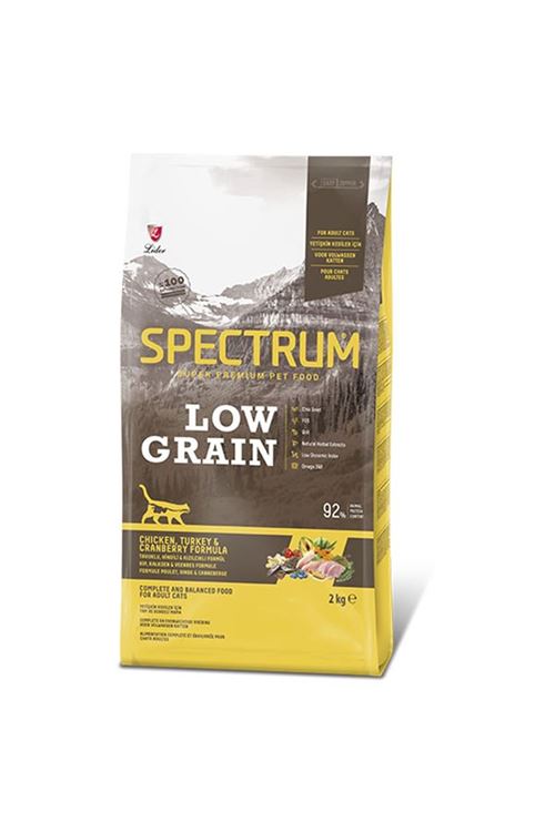 Spectrum Düşük Tahıllı Tavuklu Hindili ve Kızılcıklı Yetişkin Kedi Maması 2 Kg + 600 Gr