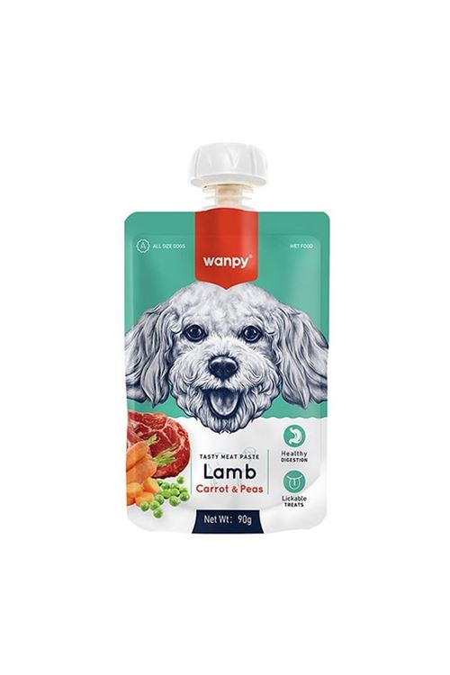 Wanpy Taze Kuzu Etli ve Havuçlu Et Ezmesi Doğal Köpek Ödülü 90 Gr
