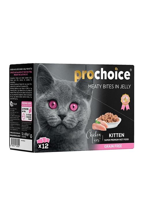 Pro Choice Tavuk ve Cigerli Family Pack Yavru Konserve Kedi Maması 12 Adet 85 Gr