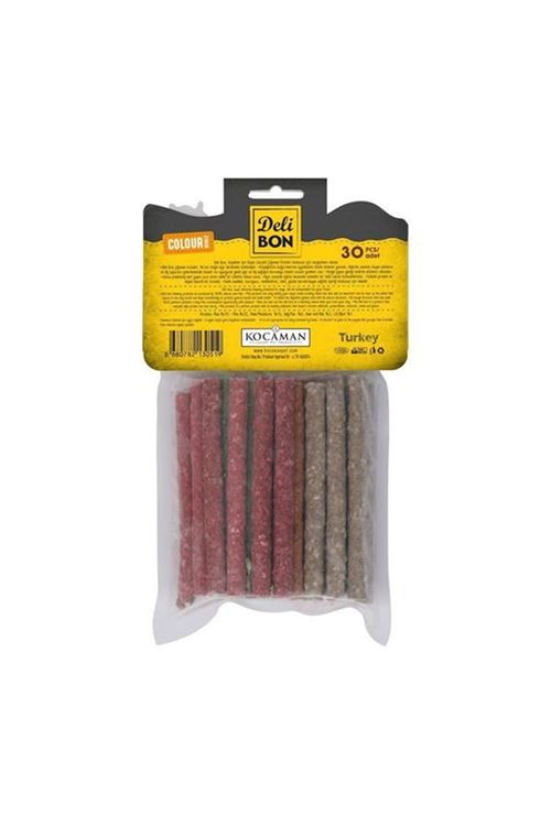 Delibon Munchy Karışık Renk İnce Deri Çubuk Köpek Ödülü 30 Adet