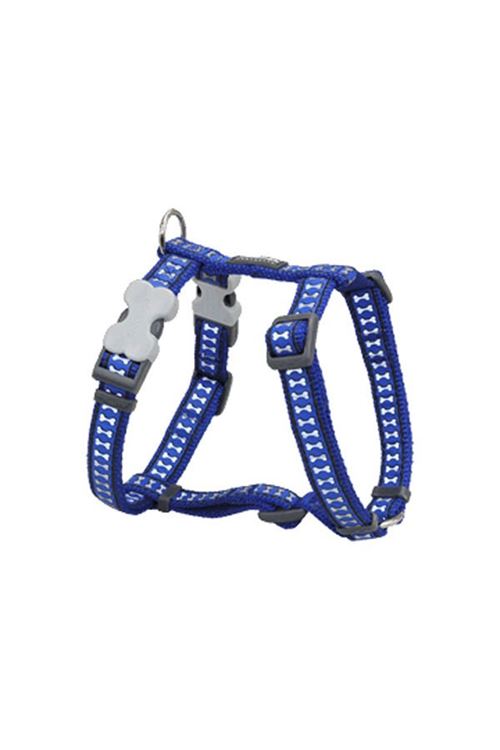 Red Dingo Reflektörlü Kemik Desenli Köpek Göğüs Tasması Lacivert Xlarge 25 Mm