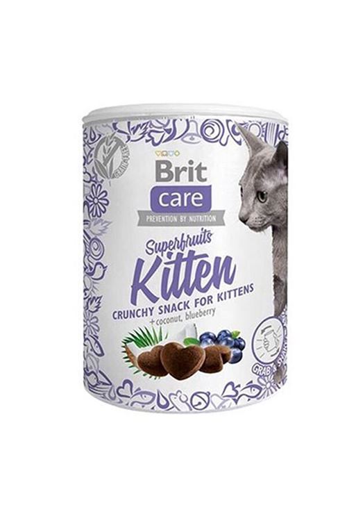 Brit Care Süper Fruits Hindistan Cevizli ve Yaban Mersinli Yavru Kedi Ödül Maması 100 Gr