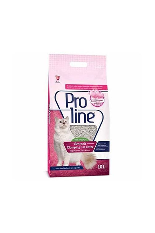 Proline Bebek Pudralı Topaklanan Bentonit Kedi Kumu İnce 10 Lt