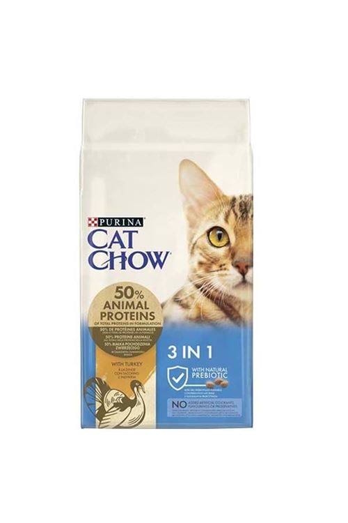 Cat Chow 3 in 1 Hindili Preobiyotikli Yetişkin Kedi Maması 15 Kg