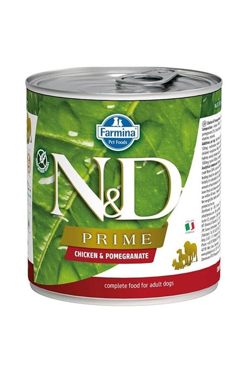 N&D Prime Tavuk ve Narlı Yetişkin Konserve Köpek Maması 285 Gr