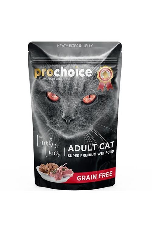 Pro Choice Tahılsız Kuzu ve Ciğerli Yetişkin Konserve Kedi Maması 85 Gr