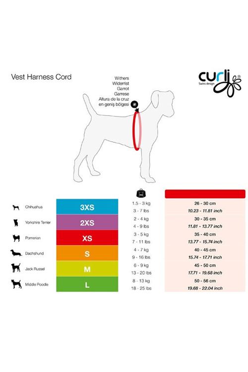 Curli Cord Vest Köpek Göğüs Tasması Tan Xxxsmall 26-30 Cm