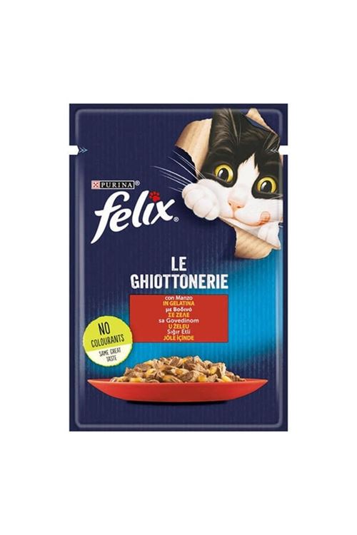 Felix Taze Sığır Etli Jöleli Pouch Yetişkin Konserve Kedi Maması 85 Gr