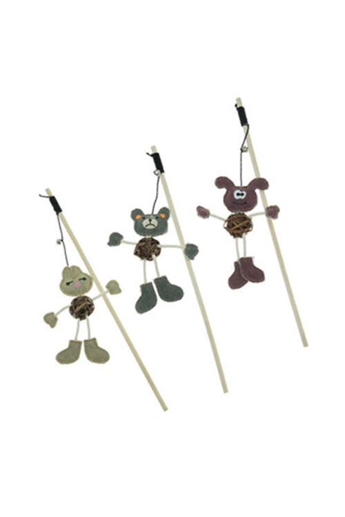 İmac Kumaş Hayvanlı Kedi Oltası Oyuncağı 45 Cm