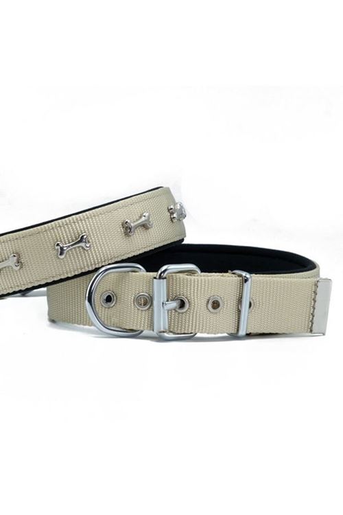 Doggie Konfor Dokuma Kemikli Köpek Boyun Tasması Large Haki 3x47-55 Cm