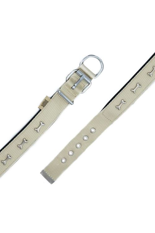 Doggie Konfor Dokuma Kemikli Köpek Boyun Tasması Medium Haki 3x42-50 Cm