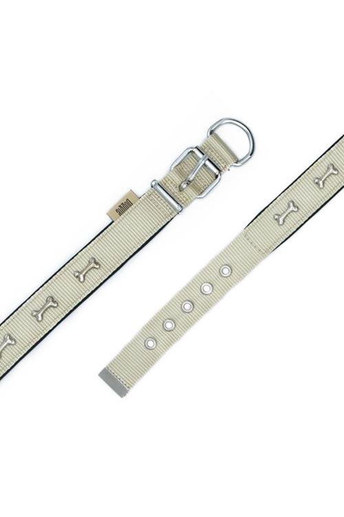 Doggie Konfor Dokuma Kemikli Köpek Boyun Tasması Large Haki 2.5x42-50 Cm