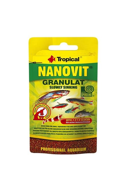 Tropical Nanovit Granulat Tropikal Balıkları için Granül Balık Yemi 10 Gr