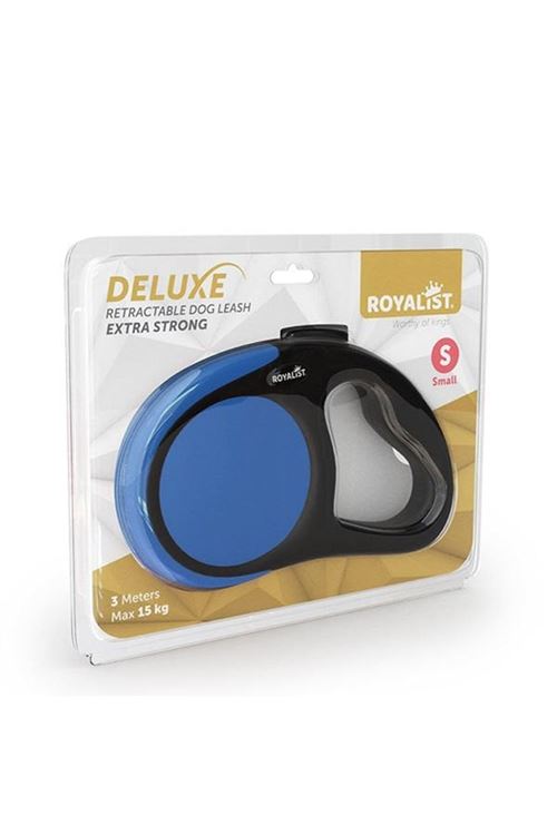 Royalist Deluxe Extra Strong Otomatik Köpek Gezdirme Tasması Mavi Small 3 Mt