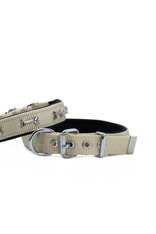 Doggie Comfort Dokuma Kemikli Köpek Boyun Tasması Small Haki 2x30-35 Cm