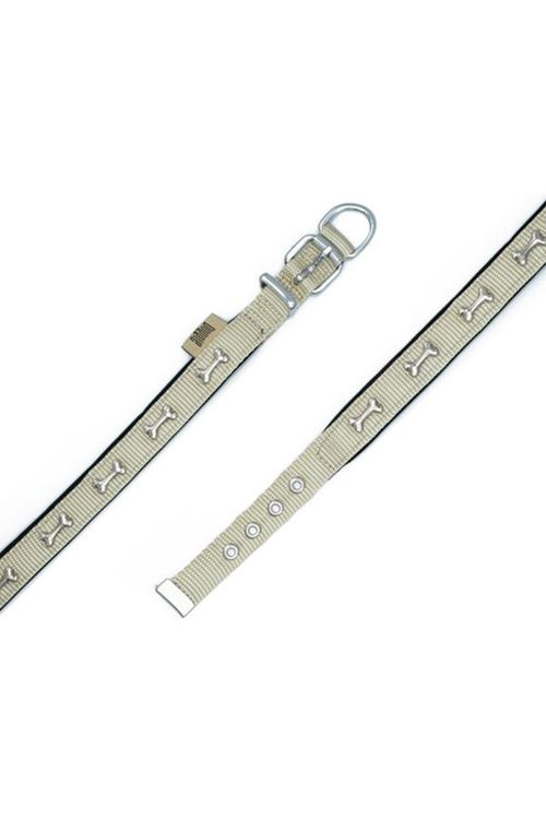 Doggie Comfort Dokuma Kemikli Köpek Boyun Tasması Small Haki 2x30-35 Cm