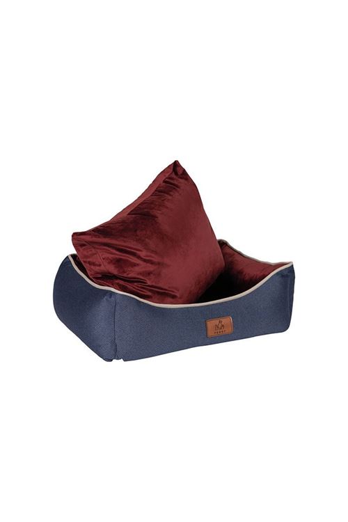 Peggy Lola Köpek Yatağı Bordo Lacivert Medium 70x50x25 Cm