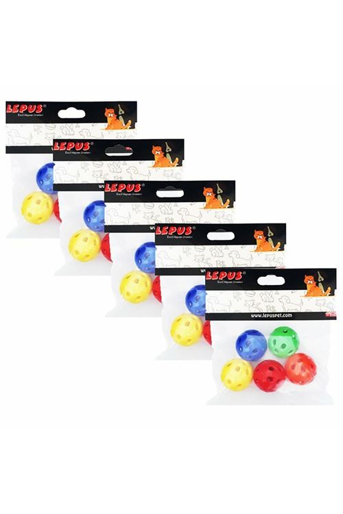Lepus Zilli Yuvarlak Desenli Top Kedi Oyuncağı 25 Adet