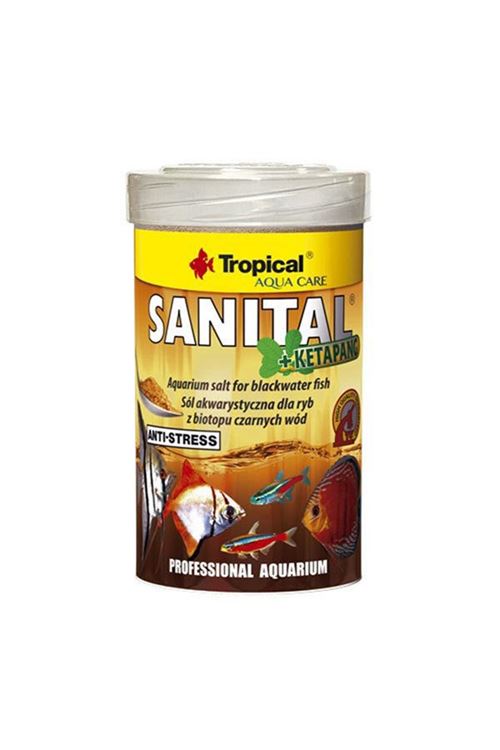Tropical Sanital Ketapang Su Biyotopu Balıkları için Akvaryum Tuzu Siyah 100 Ml 120 Gr