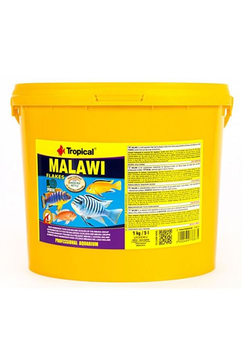 Tropical Malawı Flakes Malawı Cichlid Balıkları için Pul Balık Yemi 11 Lt 2 Kg