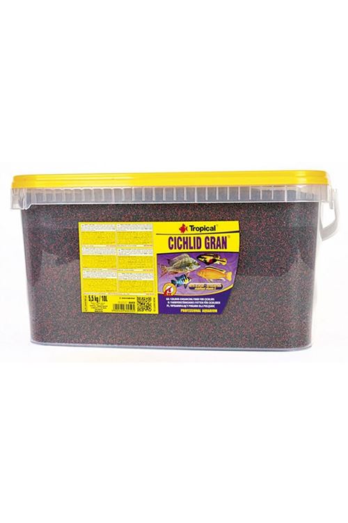 Tropical Cichlid Gran Cichlid Balıkları için Renklendirici Granül Balık Yemi 10 Lt 5.5 Kg