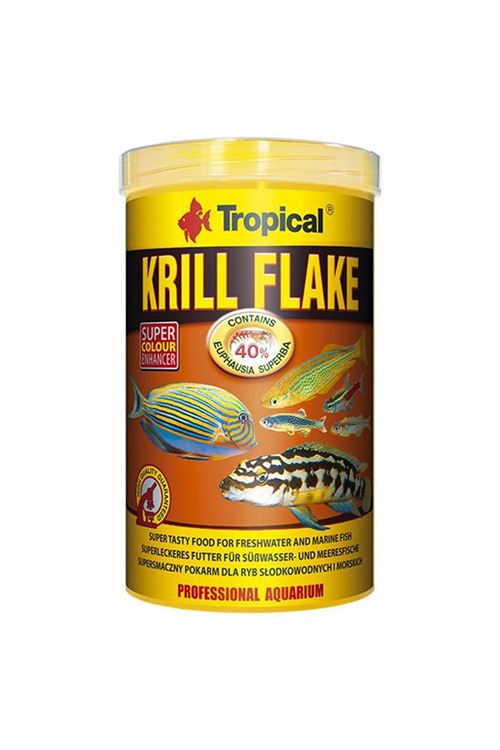 Tropical Krill Flakes Tropikal Balıklar için Krill İçerikli Pul Balık Yemi 100 Ml 20 Gr