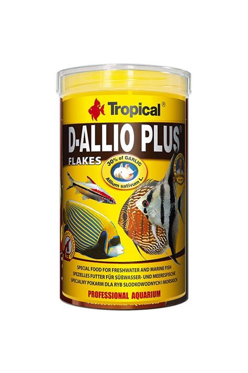 Tropical D-Allio Plus Flake Discus Balıklar için Sarımsaklı Pul Balık Yemi 100 Ml 20 Gr