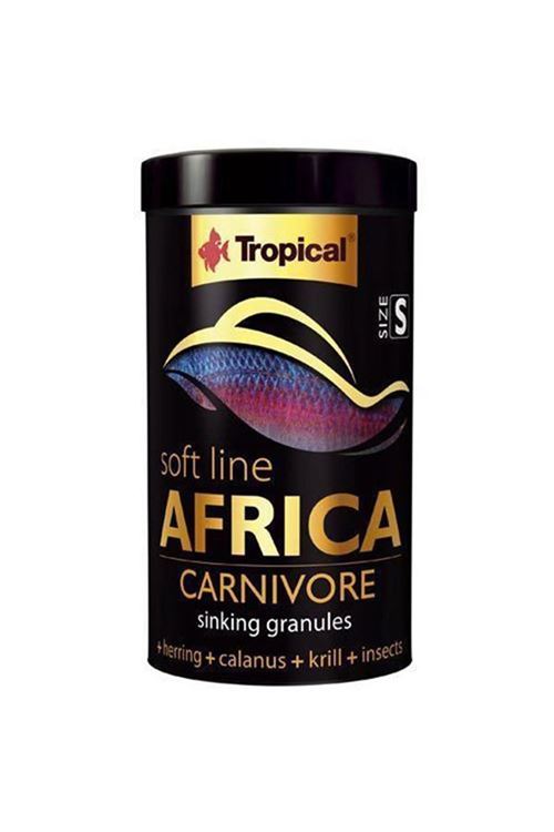 Tropical Softline Africa Carnivore S Afrika Balıkları için Dibe Batan Yumuşak Taneli Granül Balık Yemi 100 Ml 60 Gr
