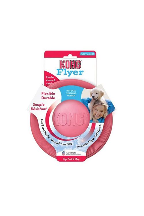 Kong Puppy Yavru Köpek için Frizbi Pembe/Mavi