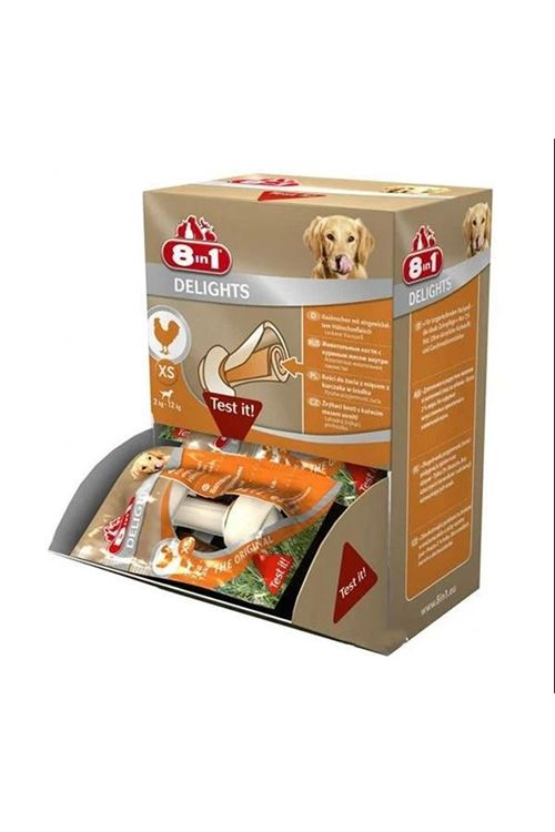 8 in 1 Delights Tavuklu Köpek Ödül Kemiği Xsmall 1 Adet