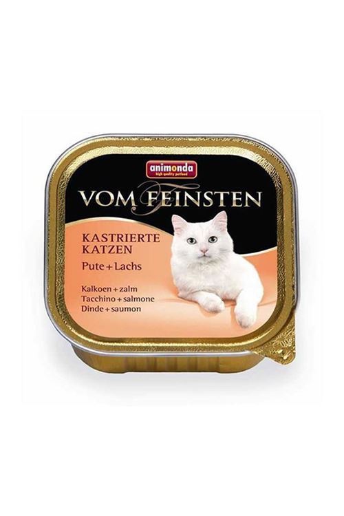 Animonda Vom Feinsten Hindi ve Somon Balıklı Kısırlaştırılmış Konserve Kedi Maması 100 Gr