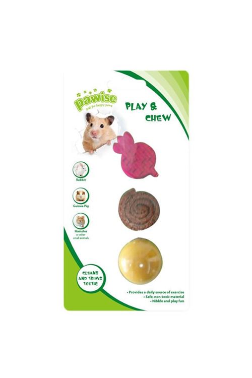 Pawise Ahşap ve Lif Yenilebilir Kemirme Oyuncağı No:2