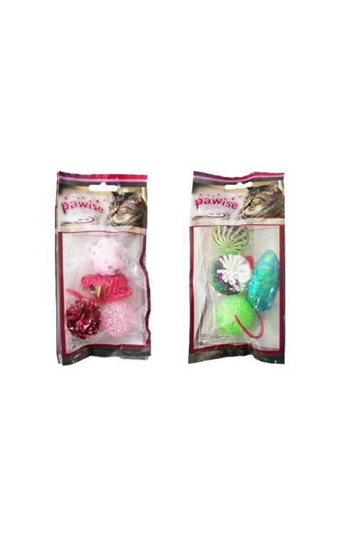 Pawise Çıngıraklı Kristal Top ve Peluş Kedi Oyuncağı Seti 4 Adet