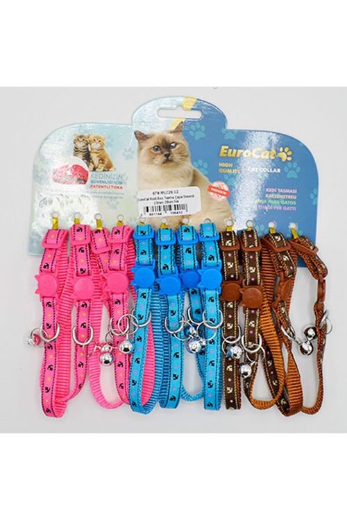 Eurocat Çapa Desenli Kedi Boyun Tasması 12 Adet 10 Mm 28 Cm